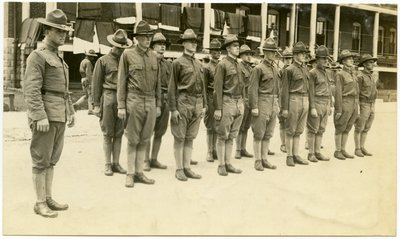 A Group of Soldiers Lined Up in Two Rows Standing at Attention by Carl Michel